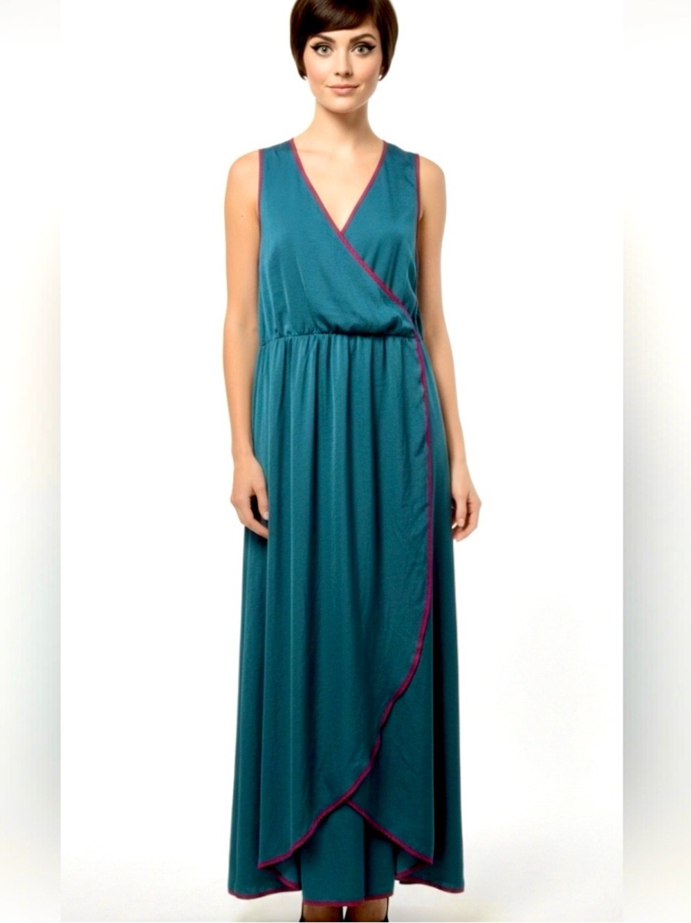 ModCloth Certainly Seventies Faux Wrap Maxi Dress size 2x